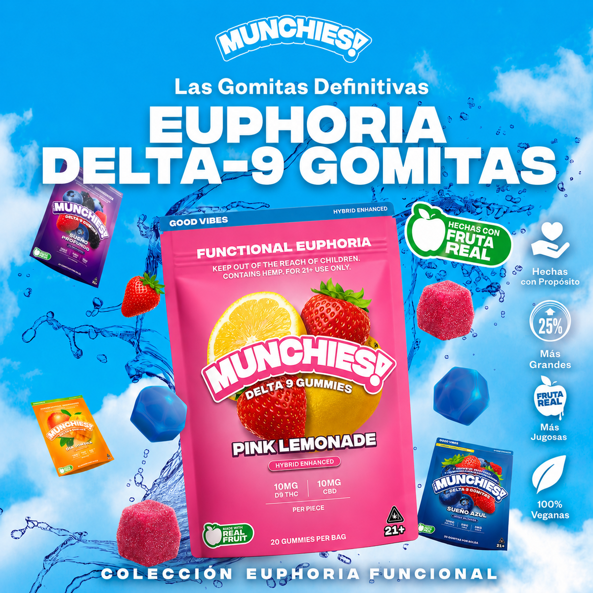 Euphoria Gomitas – Limonada Rosada – Good Vibes (Hybrid)