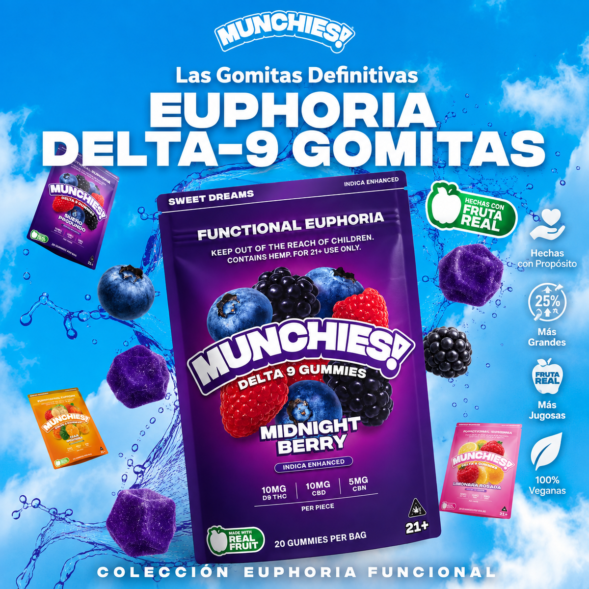 Euphoria Gummies – Midnight Berry – Sweet Dreams (Indica)