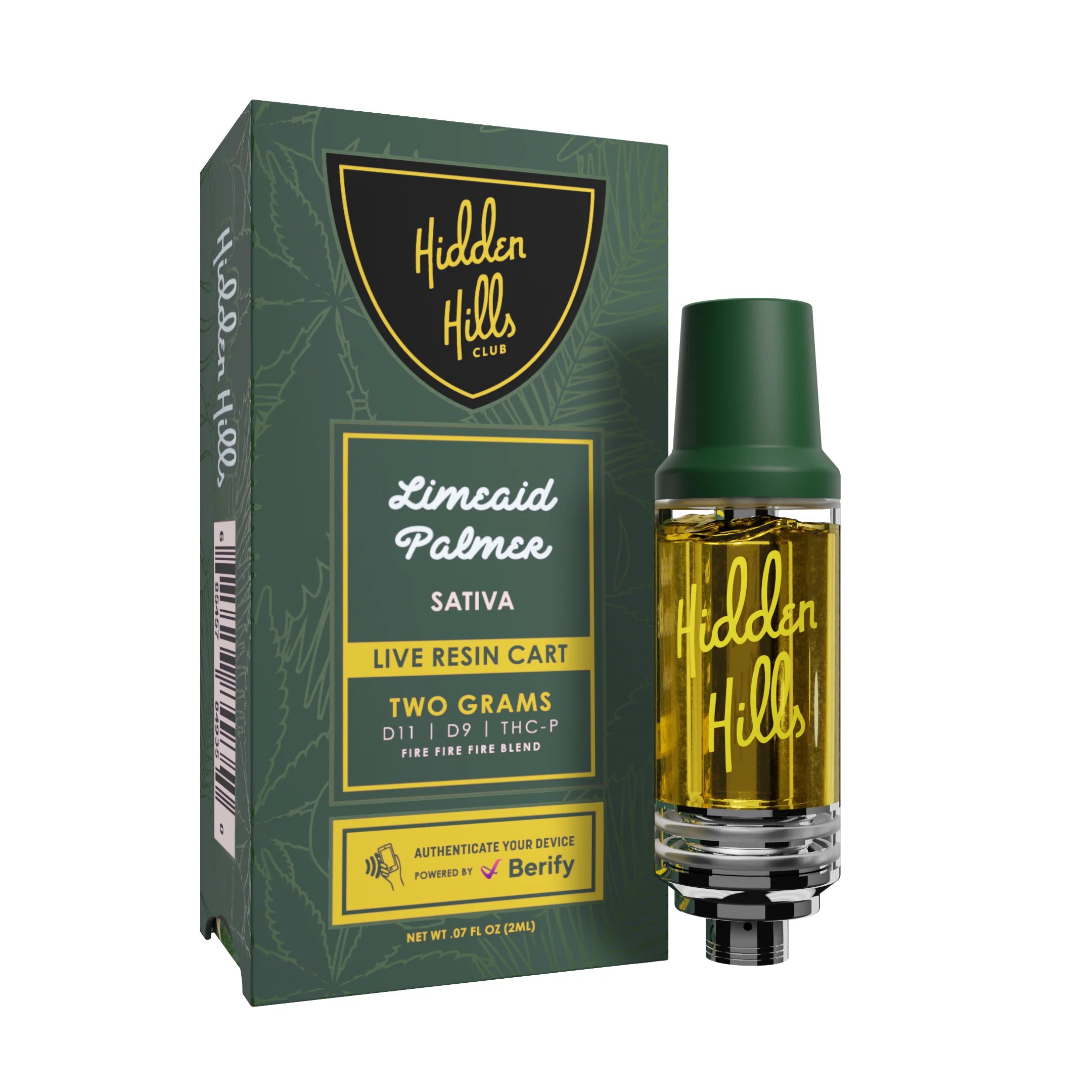 Cartucho Hidden Hills Club - Limeaid Palmer Sativa - D11 | D9 | THC-P