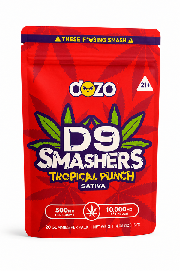Gomitas D9 Smashers | 500 mg por gomita | 20 Unidades | TROPICAL PUNCH SATIVA