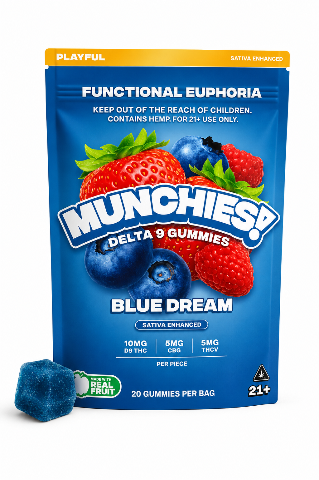 Euphoria Gummies – Blue Dream – Playful (Sativa)(20u)