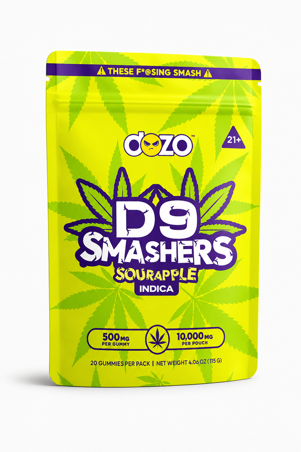 Gomitas D9 Smashers | 500 mg por gomita | 20 Unidades | SOUR APPLE