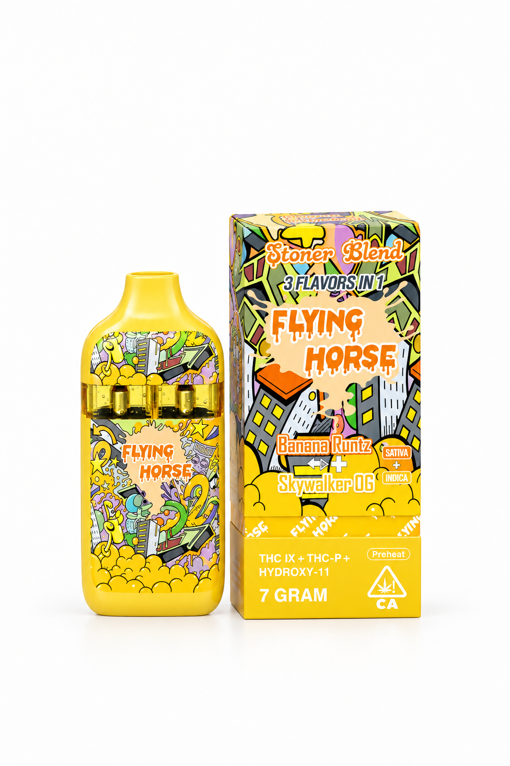 Destilado 3 en 1 Flying Horse Stoner Blend con THC IX + THC-P + Hidroxi 11 de 7G