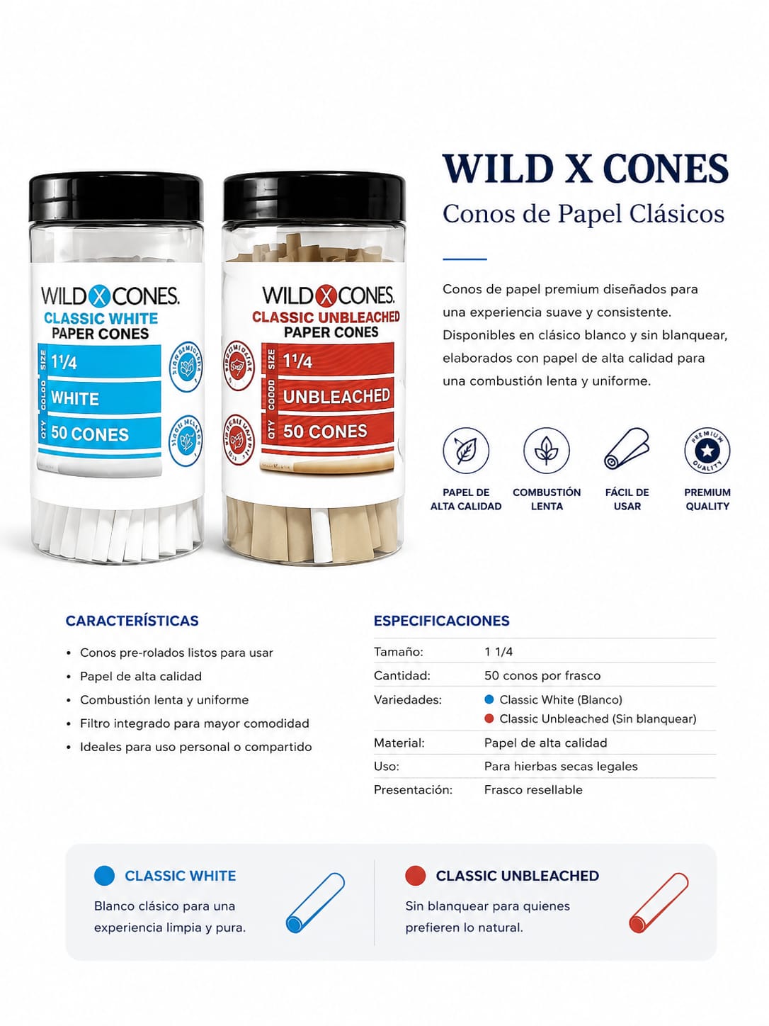 Wild X Cones – Paper Cones 1 1/4